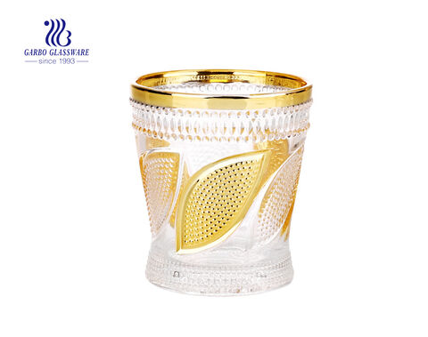 9oz glass golden designs whisky juice tumbler set with wholesale price