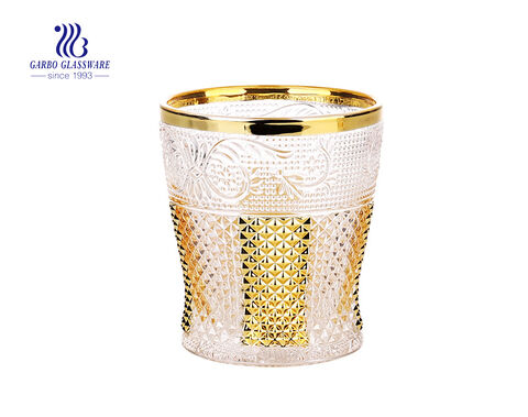 9oz glass golden designs whisky juice tumbler set with wholesale price
