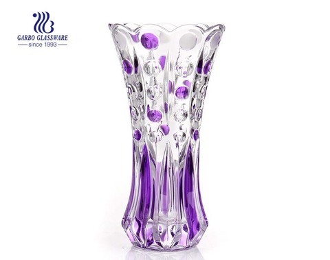 Vente en gros élégant vase en verre de couleur carrée de 15 cm de hauteur