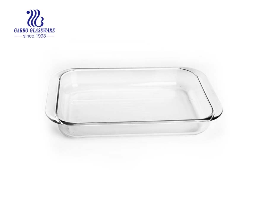 Plato de vidrio para hornear de alto borosilicato 1.8L para microondas