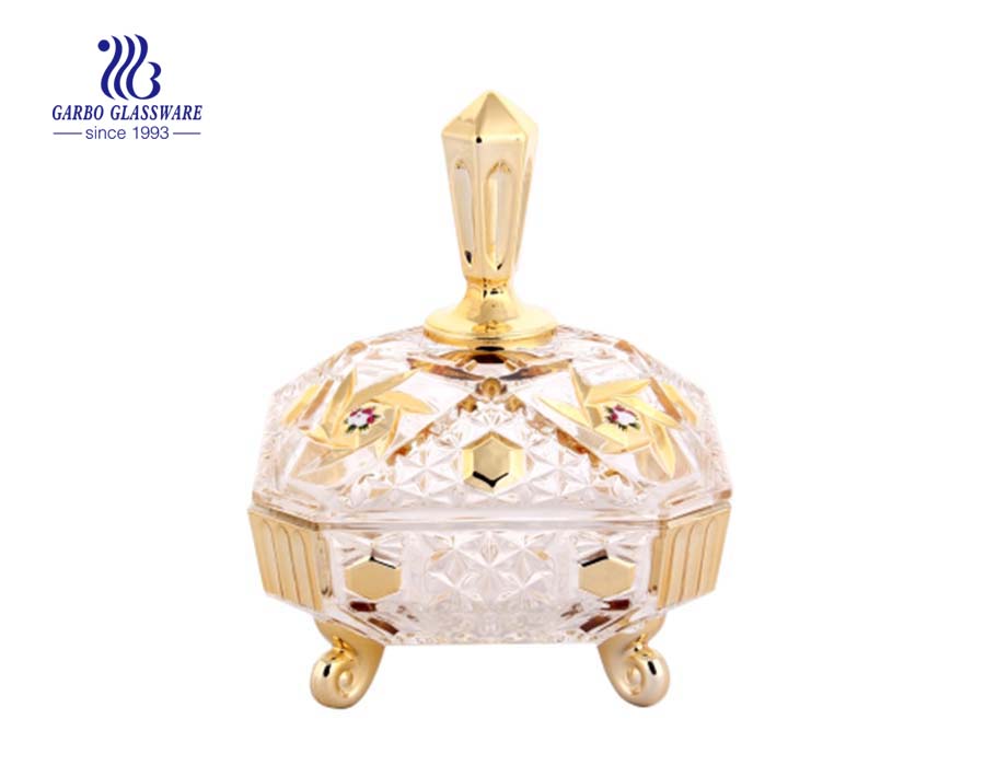  Wholesale Promotional Design Glass Candy Jar With Lid (GB1803R )