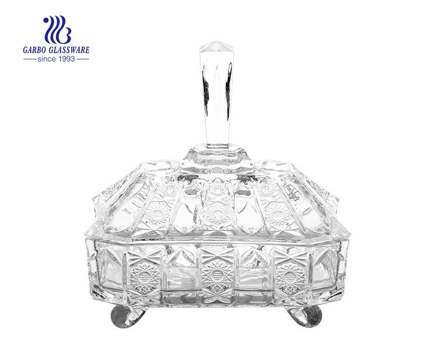 Jarra de vidro de mesa de casamento com tampa de vidro