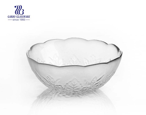 Wholesale Cheap Crystal Decorative Flower Shape Clear Glass Salad Bowl