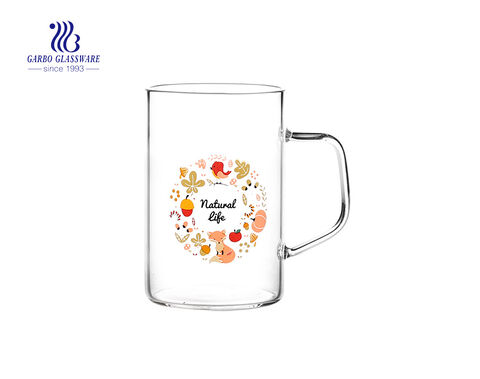 Stock disponible calcomanía personalizada logo vaso de vidrio de pared simple 10oz