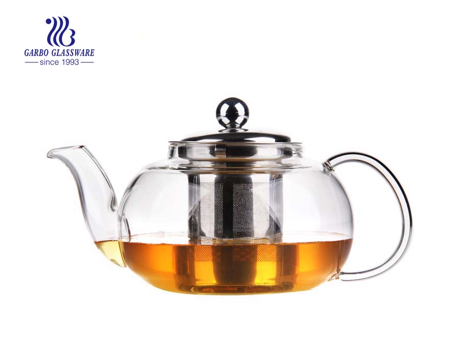 1.3L pyrex glass teapot with infuser for wholesale