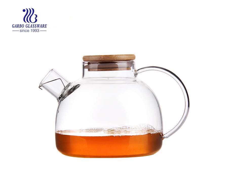 1.3L pyrex glass teapot with infuser for wholesale