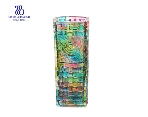 Spray glaze color glass flower vase for tabletop decoration