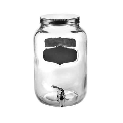 Mason Jar Glass  Beverage Dispenser 1 Gallon Mason Jar Set  with straw 