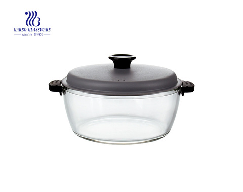 High-end 2L round baking pot with ear for homeware