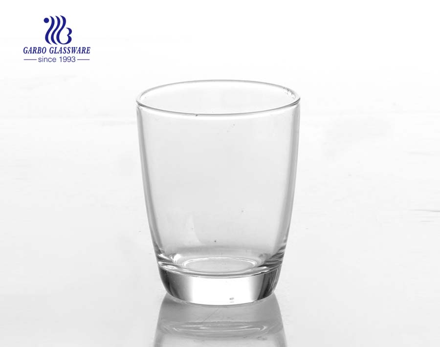 Vaso de vidrio transparente de 6 oz para beber whisky