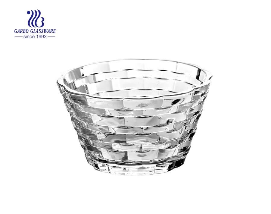 Neues Design 6 Zoll Tartan Crystal Glass Bowl für Lebensmittel enthalten