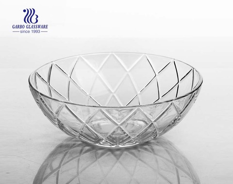 Best Quality Lotus Design Round Shape Clear Glass Salad Fruit Bowl  