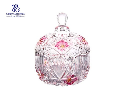 Crystal Food Storage Glass Covered Candy Dish Sugar Bowl Cookie Jar with Lid
