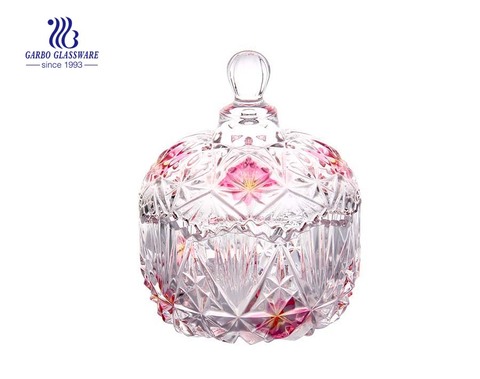 Kristall Lebensmittel Lagerung Glas bedeckt Candy Dish Sugar Bowl Keksdose mit Deckel