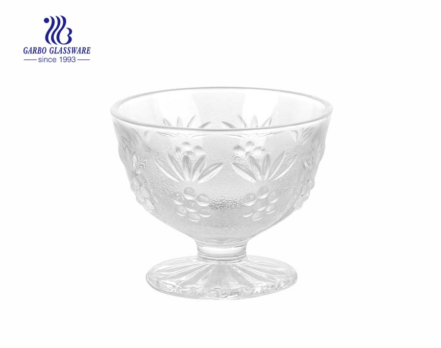 Clear Dessert Dish Glass Ice Cream Cup With Stem