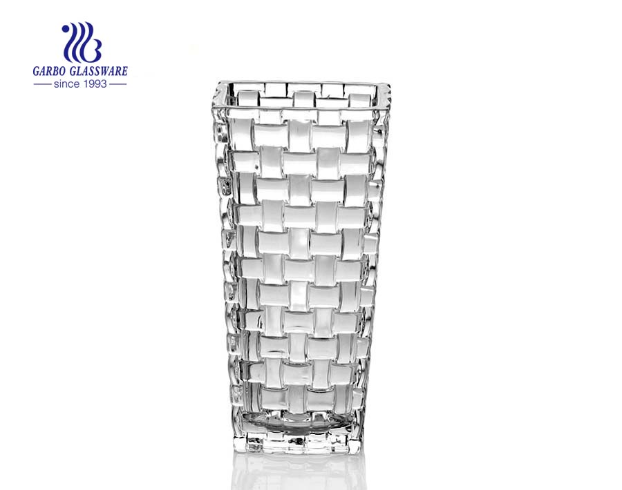 Diamant Gravur Design Tisch dekorative Klarglas Blumenvase
