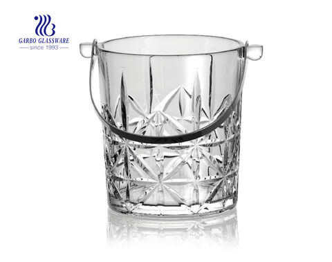 1.7L hot selling elegant engraved glass ice cooler wholesale