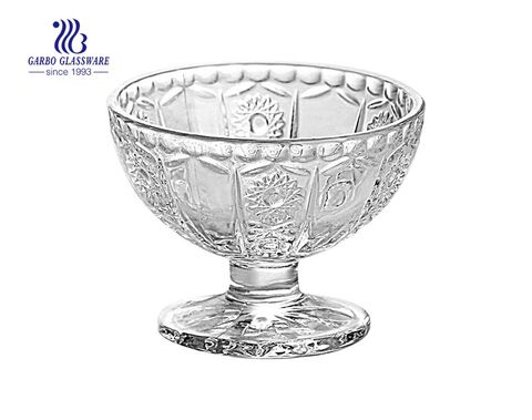 Classical style fish design glass sundae ice cream cup