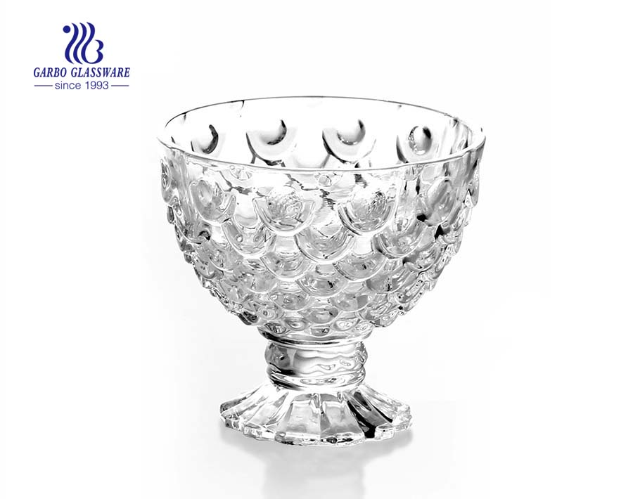 Classical style fish design glass sundae ice cream cup