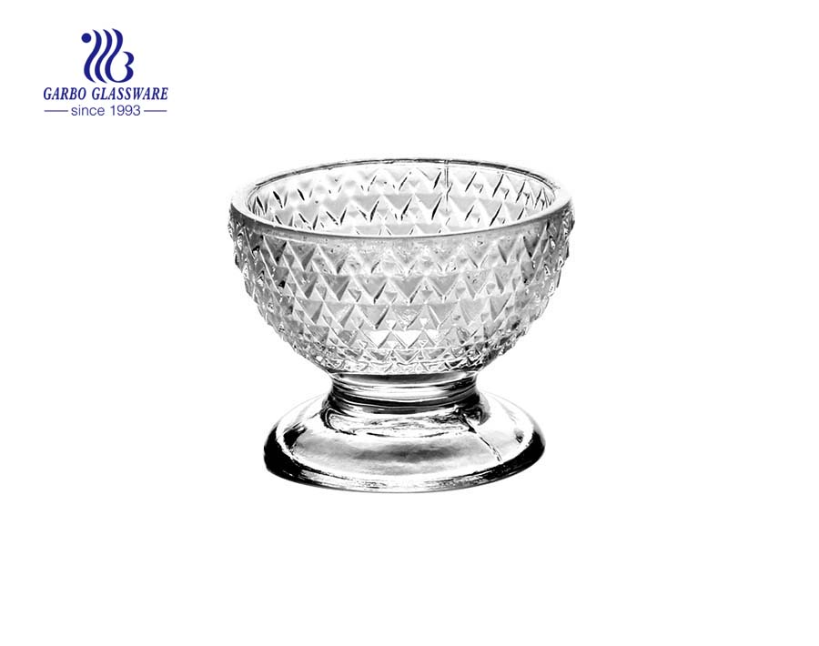 New design vanilla glass ice cream bowl for dessert