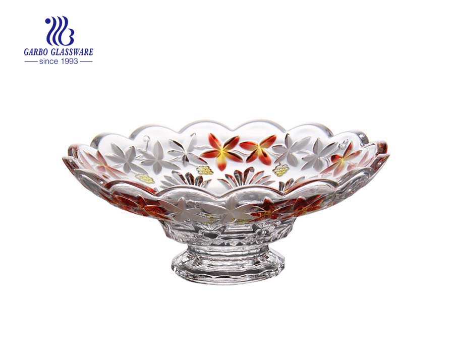 Environment-friendly 12.01'' Glass Colored Bowl for Fruit Serving