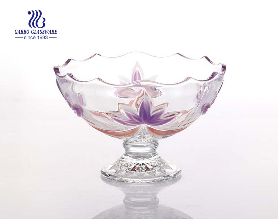 Environment-friendly 12.01'' Glass Colored Bowl for Fruit Serving