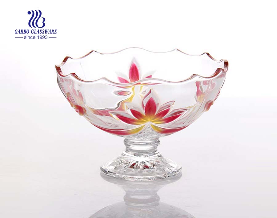Environment-friendly 12.01'' Glass Colored Bowl for Fruit Serving