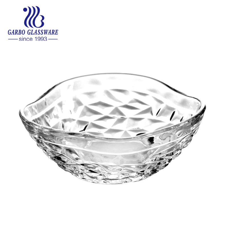 Wholesale 5inch unique shape clear crystal glass salad bowl