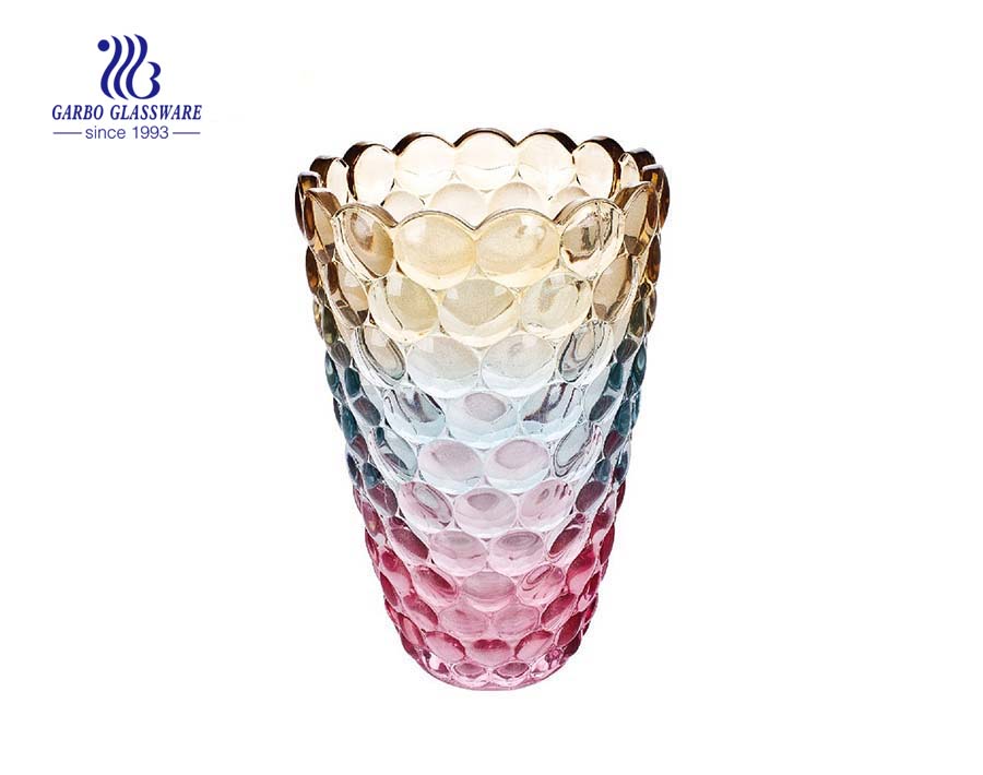 Vaso de flor de vidro decorativo grande cor fosca spray