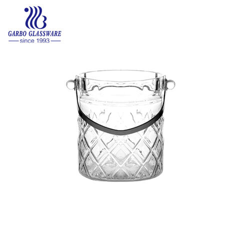 900ml glass ice bucket with S/S tong wholesale
