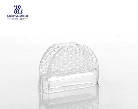 Wholesale high quality crystal clear glass napkin holder