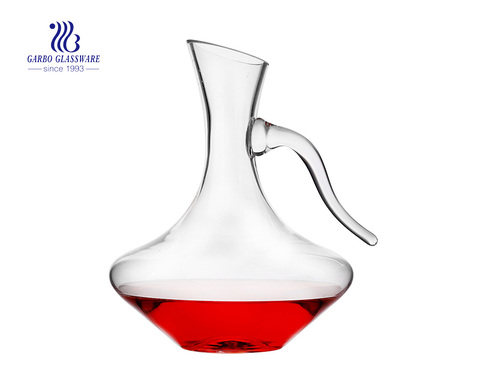 Decanter per vino in vetro trasparente da 1800 ml con manico in vetro GB3023