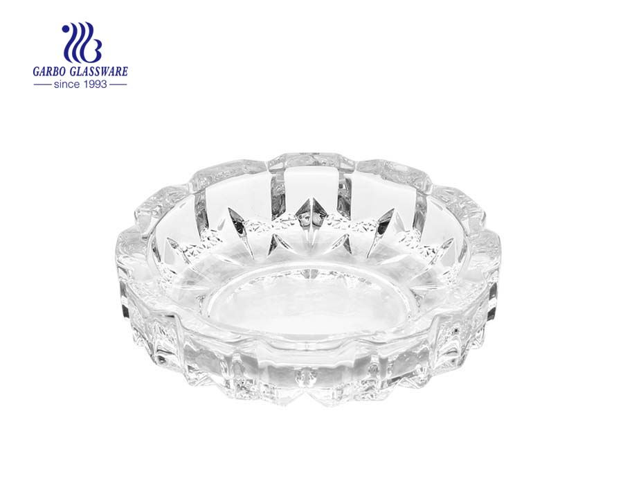  6 inch high white glass cigarette smoking ashtray for bar