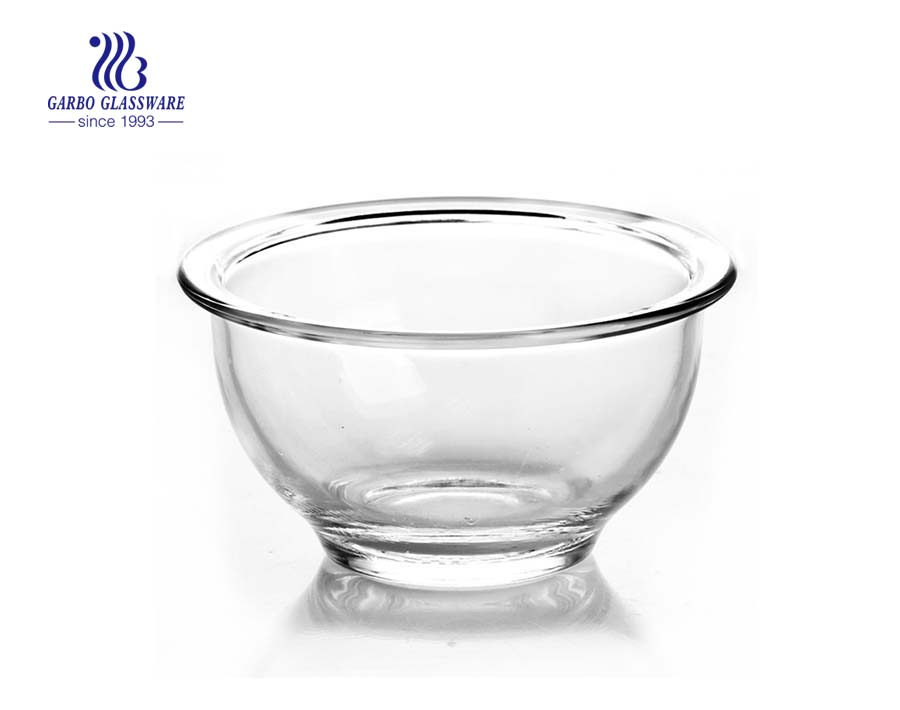 High borosilicate round shape 6inch glossy glass bowl