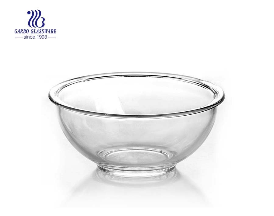 High borosilicate round shape 6inch glossy glass bowl