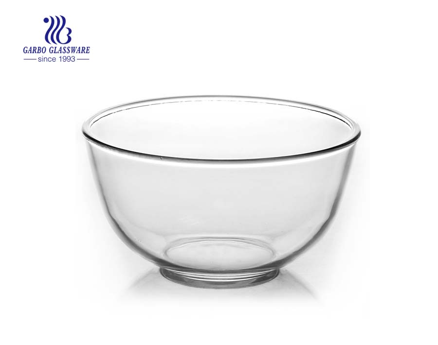 High borosilicate round shape 6inch glossy glass bowl