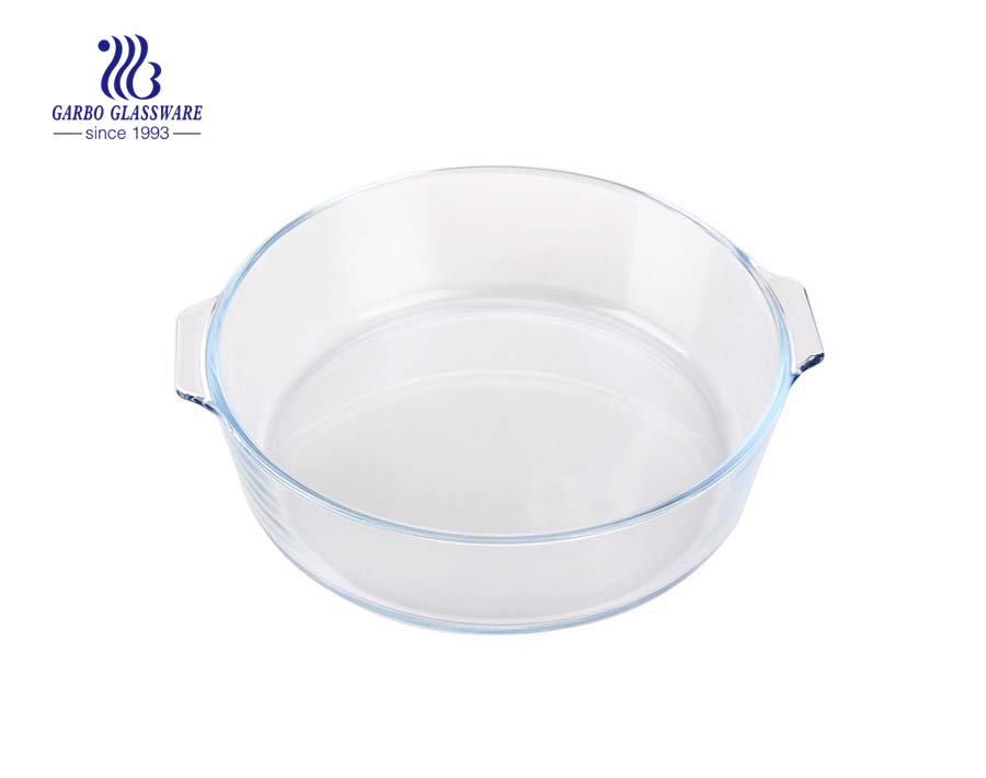 Bacia de vidro lustroso alta da forma redonda 6inch do borosilicate