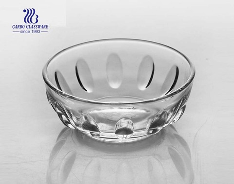 Raindrop design 4inch round shape clear glass bowl