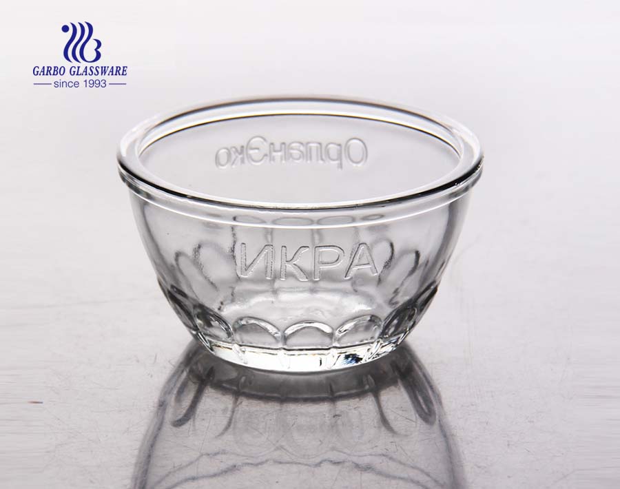 Raindrop design 4inch round shape clear glass bowl