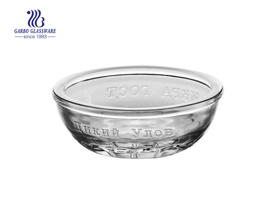 Raindrop design 4inch round shape clear glass bowl