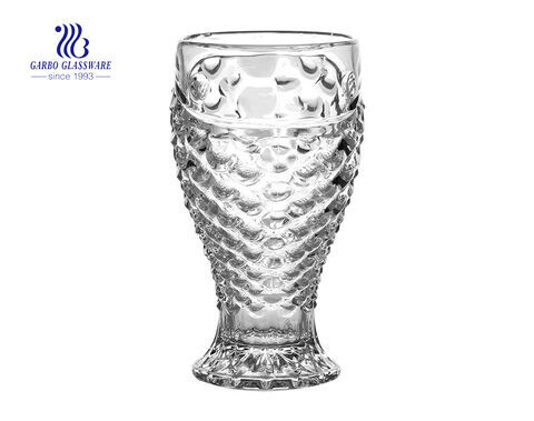 hot selling factory price fish designs 240ml glass juice tumbler 