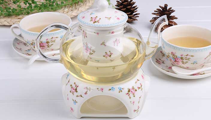 Heat Resistant Glass Tea Pot with Ceramic Infuser