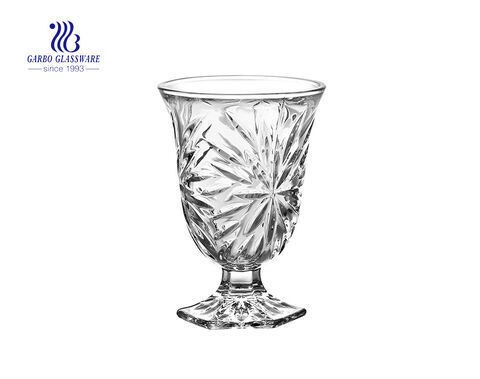 New design engraved clear glass ice cream cup