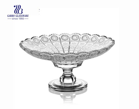 10.63'' Sunflower design of  Glass Plate with stand