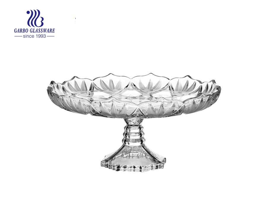 10.63'' Sunflower design of  Glass Plate with stand