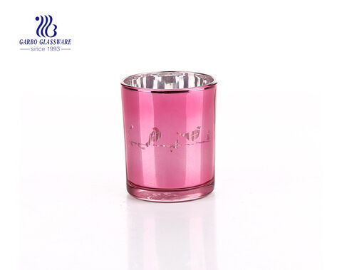 Pink Decoration Girl Style Glass Candle Holder 