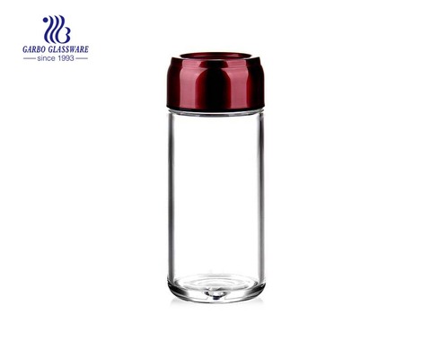 Hot Sale 350ml Glaswasserflasche mit farbigem Deckel