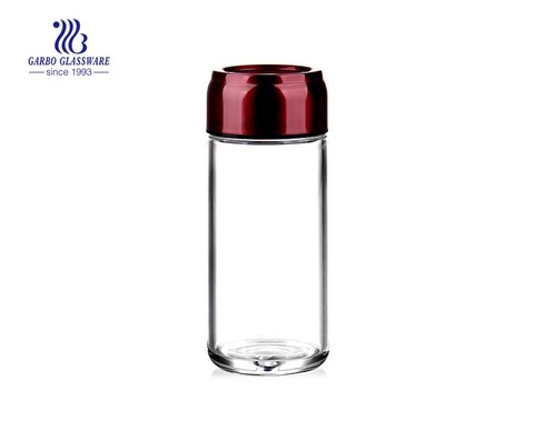 Hot Sale 350ml Glass Water Bottle With Colored Lid