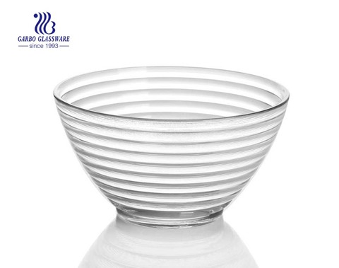 Unique Spiricle design 9inch glass bowl