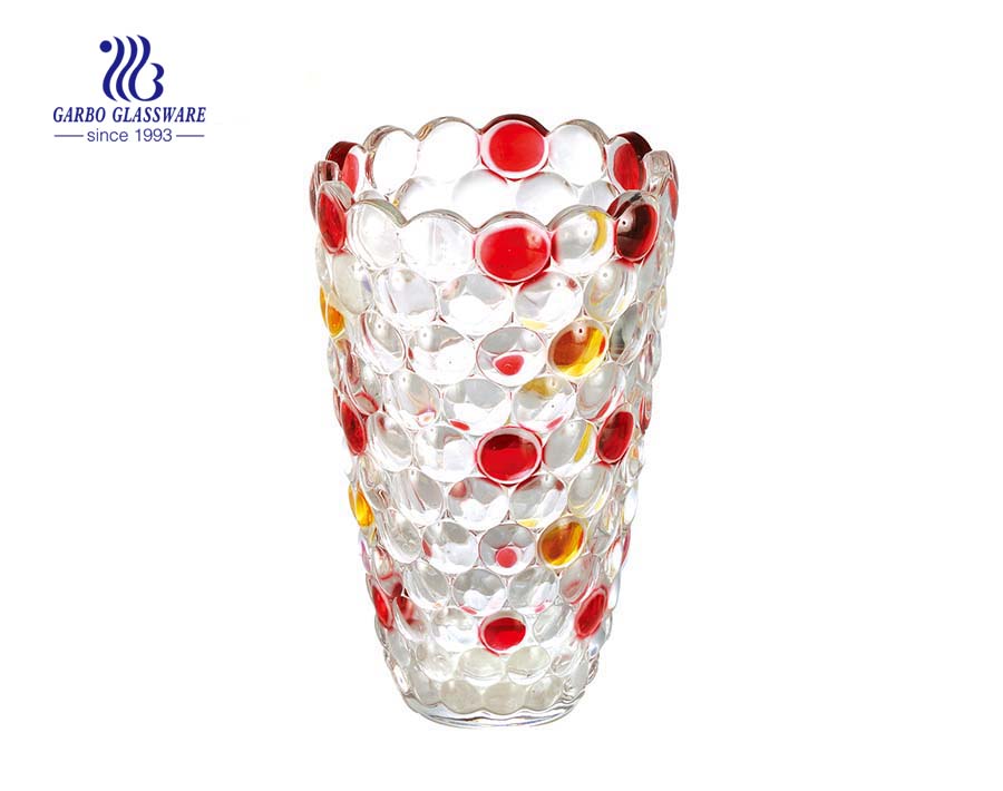 Decorative Tableware Customized Spray Colorful Glass Vase 
